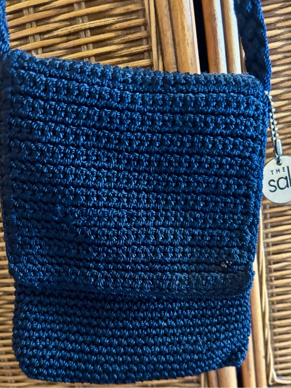 The Sak Navy Crochet Small Crossbody Bag